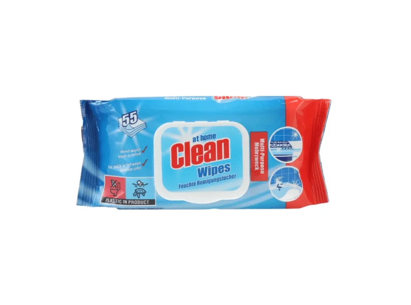 At Home Clean Wipes Lingettes Multi-usages 55 Parfum Fraîcheur