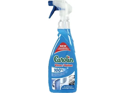 Carolin Nettoyant Vitres Spray Alcool Naturel 650ml Sans Traces
