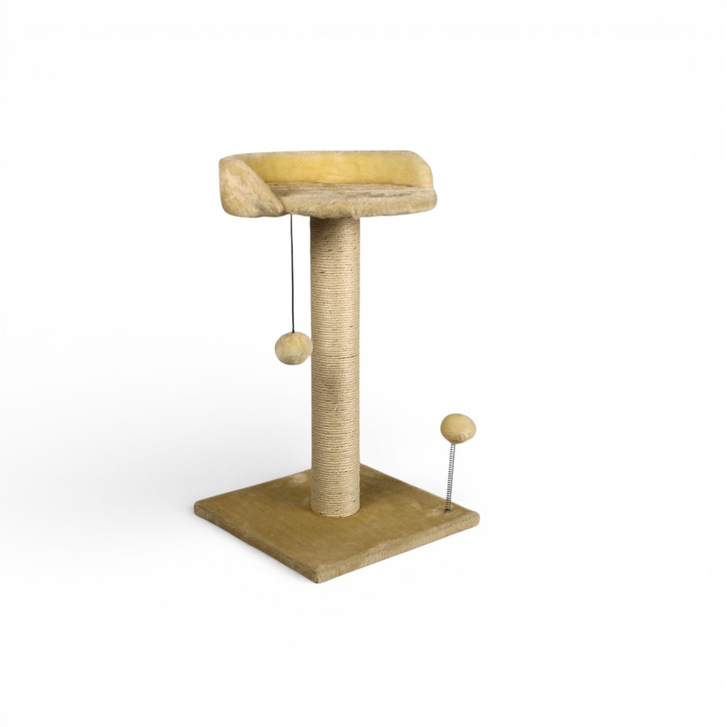 Mon Ami Luki Arbre à Chat Griffoir Écru, Plateforme, 2 Jouets, 55cm