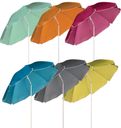 Parasol Plage Jardin 2m Mât Acier 8 Baleines - Multi-couleurs