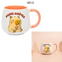 Mug Capybara Pause Goûter The Concept Factory 40cl Blanc Orange