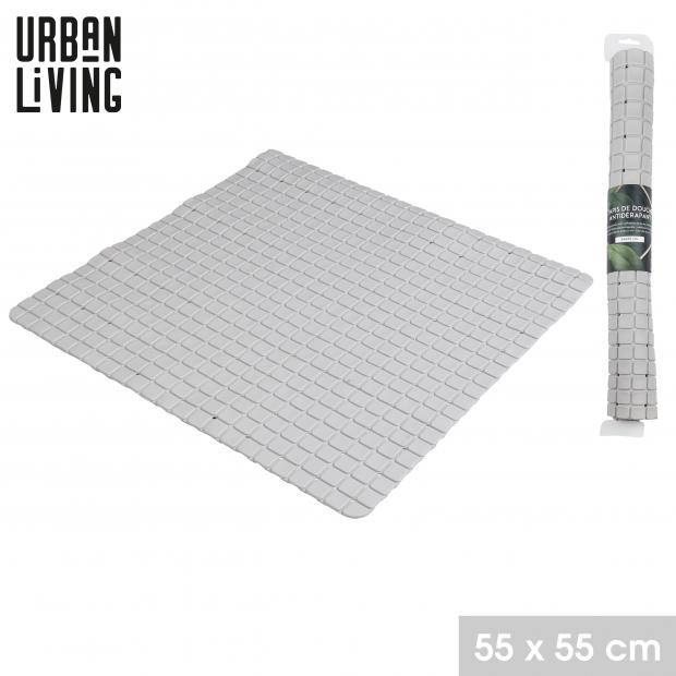Urban Living NOMAD Tapis de douche antidérapant Gris Caoutchouc 55x55 cm