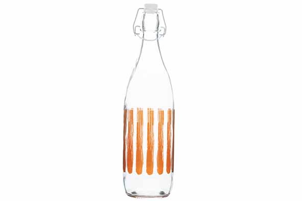 Cosy & Trendy Brisa Bouteille Verre 1L Motifs Orange, Bouchon Mécanique