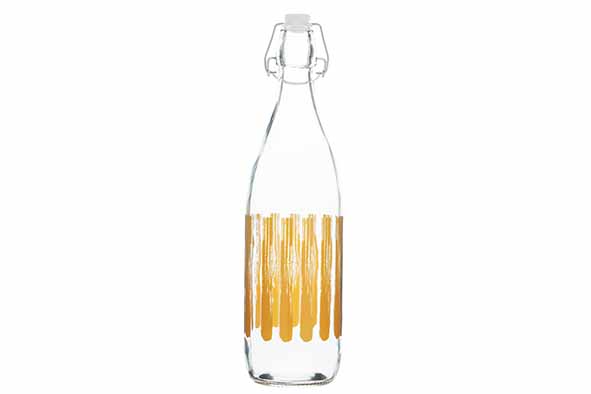 Cosy & Trendy Brisa Bouteille Verre 1L Bouchon Mécanique Motif Jaune