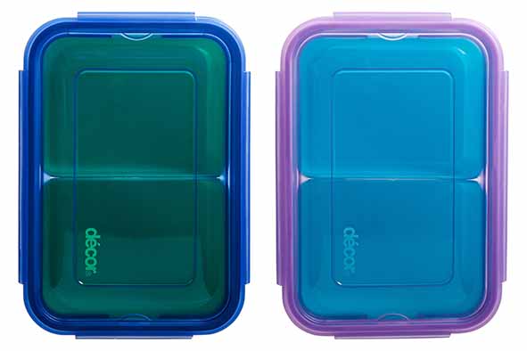 Decor GO Boîte Repas Bento 2 en 1, 1.1L - 2 Couleurs Assorties