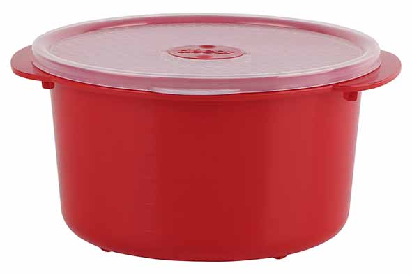 Decor MicroSafe Cuiseur Vapeur Micro-ondes Rouge 1.5L avec Grille