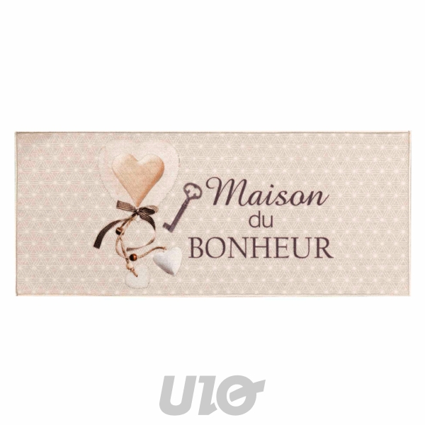 Tapis Imprimé Bouclette Beige 50x120 Douceur d'Intérieur Maison du Bonheur