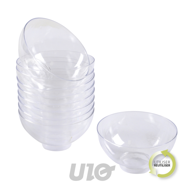 Homea 25 Verrines Bols Plastique Réutilisables 50ml Transparent