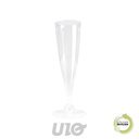 Homea Lot 6 Flûtes Champagne Plastique Réutilisable 14cl Transparent