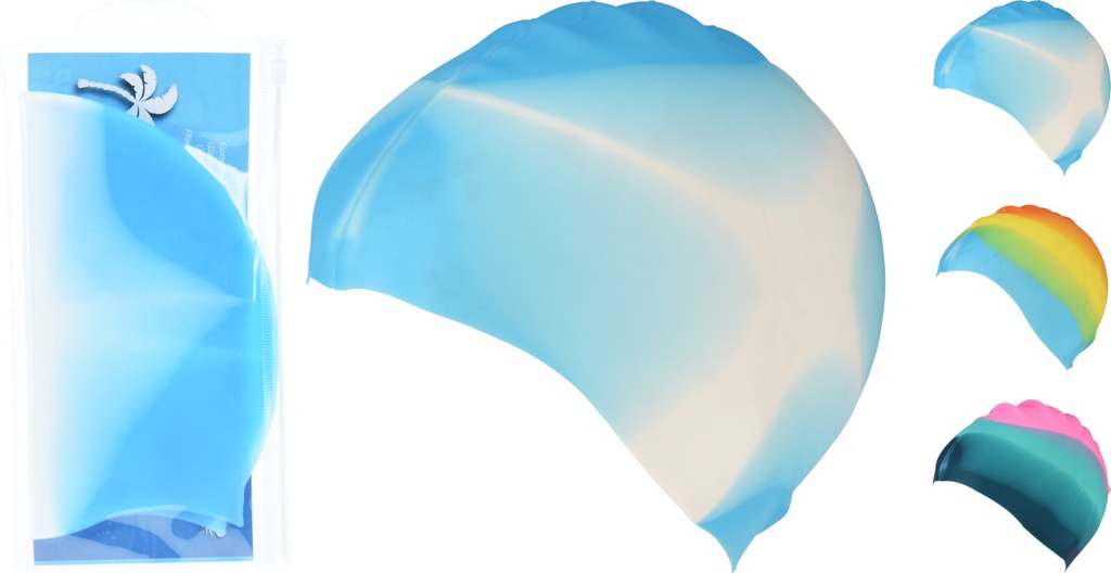 Bonnet de bain silicone 3 assortis multicolore