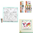 Jeux 2 Momes - Carte du Monde à Colorier Lavable 50x50cm + 5 Feutres