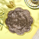 Set de table fleur Home Deco Factory Dolce Vita jonc de mer naturel jaune Ø36cm