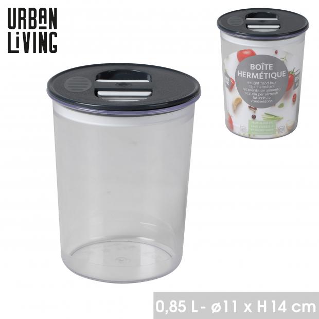 Boîte Hermétique Urban Living Liberty 0,85 L Transparent Couvercle Bleu Nuit Ø11xH14cm