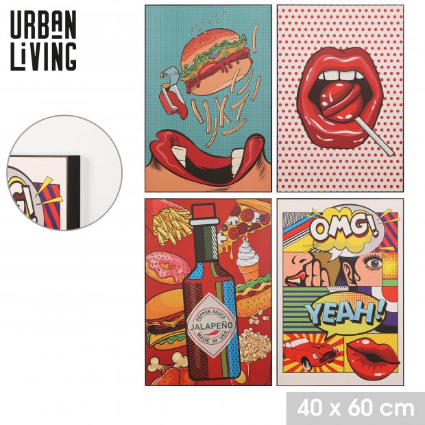 Tableau Mural Urban Living Pop Art 40x60 cm Thème Gastronomie BD 4 Design Disponibles
