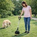 Mon Ami Luki Pelle Ramasse-crottes Chien, Manche Acier Inoxydable 71cm Noir