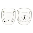 Atmosphera Coffret 2 tasses verre double paroi animaux 25 cl