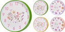 Horloge Murale Ø30cm Polypropylène - 4 Motifs Fleurs Papillons