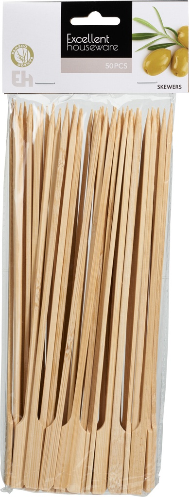 Excellent houseware Brochettes Bambou 25cm x50 Pièces