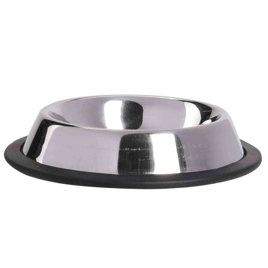 Gamelle Antidérapante Inox Argentée Chien Chat, Petite/Moyenne