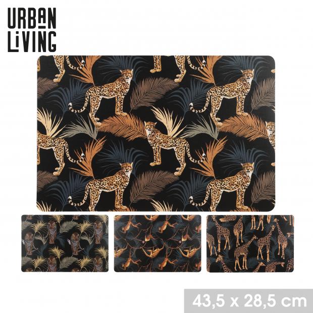 Urban Living Set de Table Design Jungle Animaux 4 Motifs 43,5x28,5cm