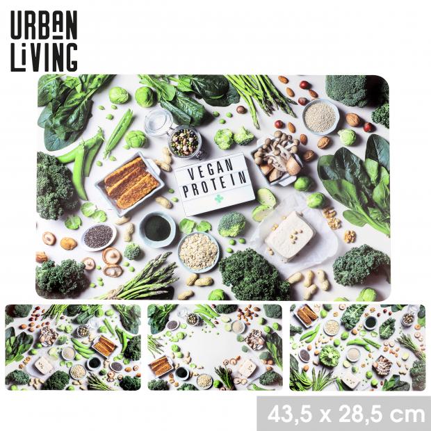 Urban Living Set de Table Design Motif Végétal 4 Décors Assortis 43,5x28,5 cm