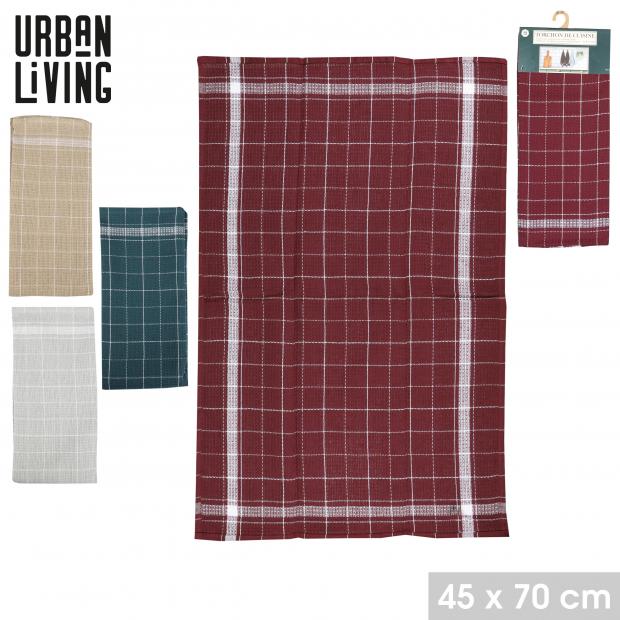 Urban Living Essuie (Torchon) de cuisine gaufré 45x70 cm, 4 couleurs assorties