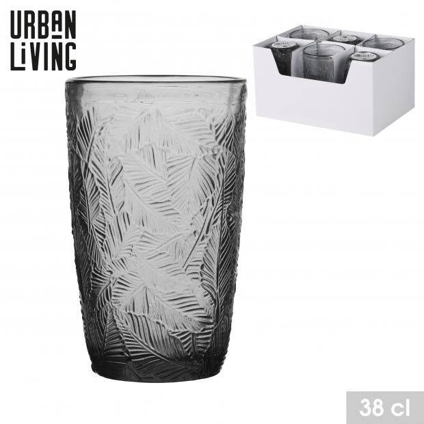 Urban Living Verre à eau Leaf Stone gris 38 cl