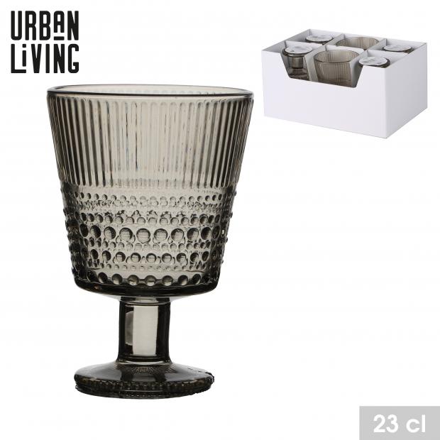Urban Living Verre à Pied Moka Perlé Texturé 23cl