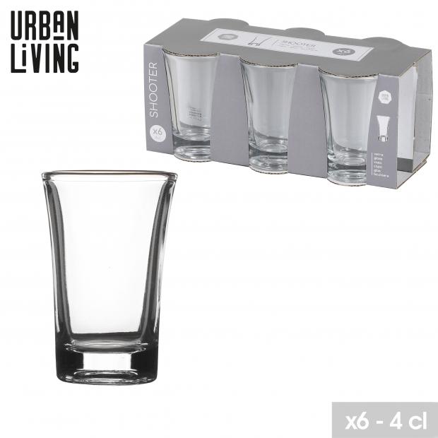 Urban Living Lot de 6 Verres à Shot en Verre Transparent 4 cl