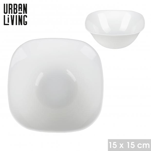 Urban Living Bergame Coupelle Carrée Verre Opale Blanche 15 cm