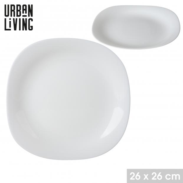 Urban Living Assiette Plate Opale Bergamé Carrée 26cm