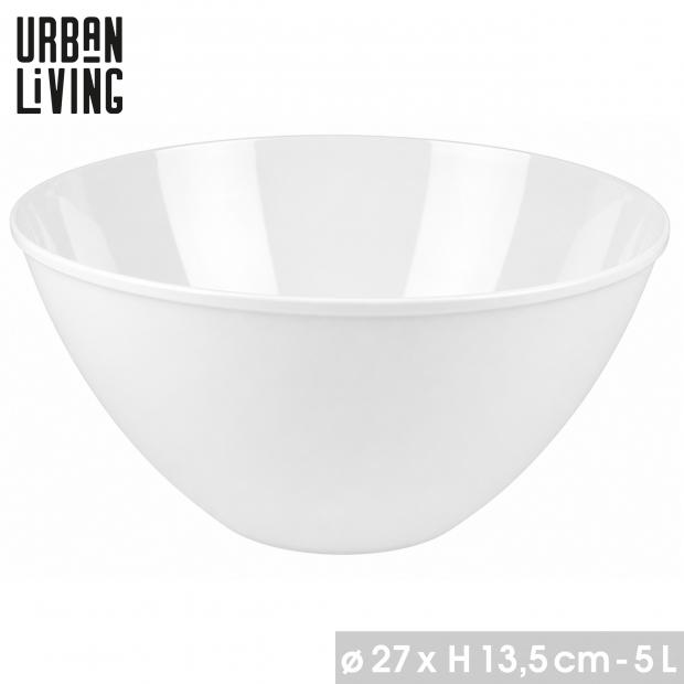 Urban Living Saladier Plastique Blanc 5L Ø27cm