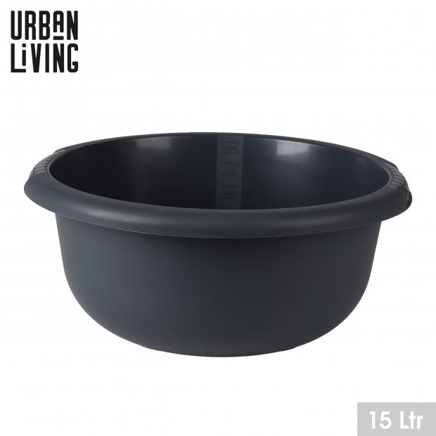 Urban Living Bassine Ronde 15L, Diamètre 40cm, Plastique Bleu Nuit