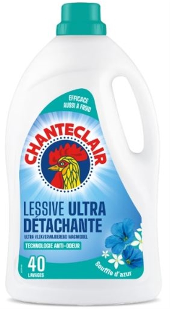 Chante Clair Lessive Ultra Détachante Souffle d'Azur 1.8L 40 Lavages Anti-odeur