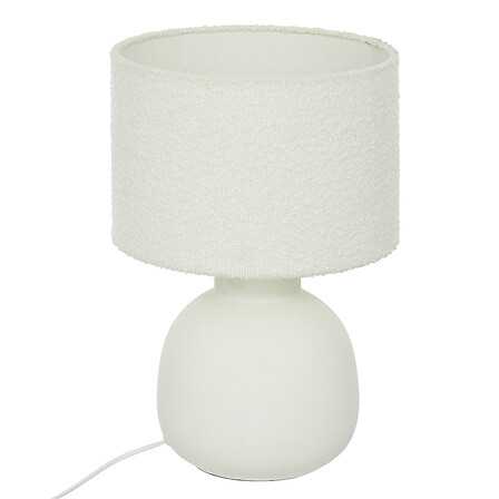Lampe à poser Atmosphera Lali ronde tissu céramique blanc 43cm