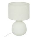 Lampe à poser Atmosphera Lali ronde tissu céramique blanc 43cm