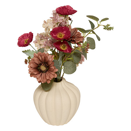Atmosphera Composition Fleurs Artificielles Mona, Vase Céramique, 42cm