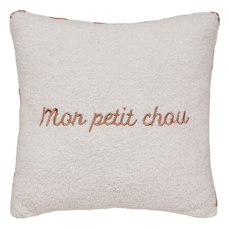 Coussin Atmosphera Jaiko Bouclette Ivoire Mon Petit Chou 40x40 cm