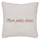 Coussin Atmosphera Jaiko Bouclette Ivoire Mon Petit Chou 40x40 cm