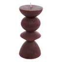 Bougie Décorative Atmosphera Homy Totem Bordeaux Côtelée 15cm