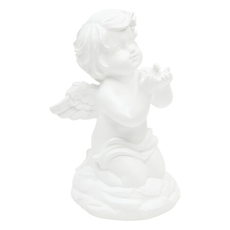 Statuette Ange Chérubin Blanc Résine 19cm Déco