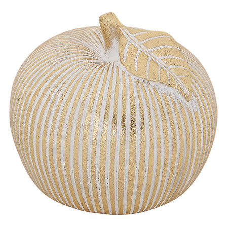 Atmosphera Pomme Poire Déco Ingrid Résine Dorée Rayée H7,5cm