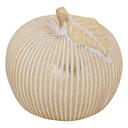 Atmosphera Pomme Poire Déco Ingrid Résine Dorée Rayée H7,5cm