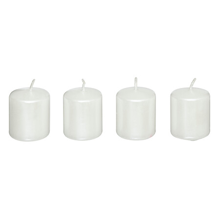 Atmosphera Lot 4 Bougies Votives Blanches Satinées 160g