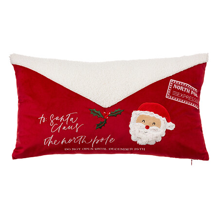 Atmosphera Coussin Déco Noël Lettre Père Noël Rouge Blanc 50x30 cm