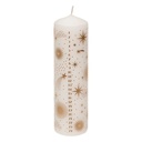Bougie de l'Avent Étoiles Dorées Atmosphera Blanche H18 D5 cm