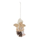 Atmosphera Sujet Fée de Noël Bonnet Beige Pomme de Pin 12 cm