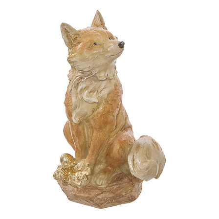 Atmosphera Figurine Renard Assis Résine Naturel 23cm
