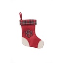 Atmosphera Botte Noël Rouge Revers Écossais Feutrine Grande