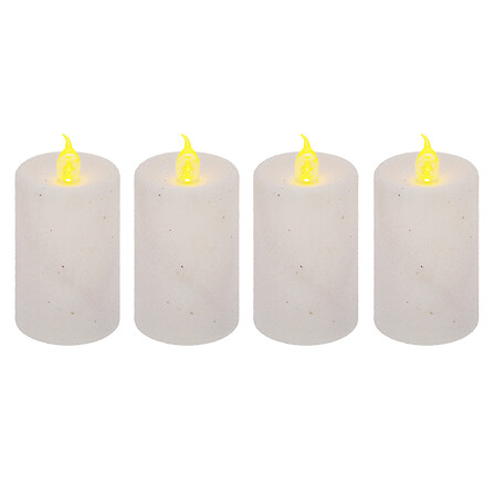 Atmosphera Lot 4 Bougies LED Votives Pailletées Blanches